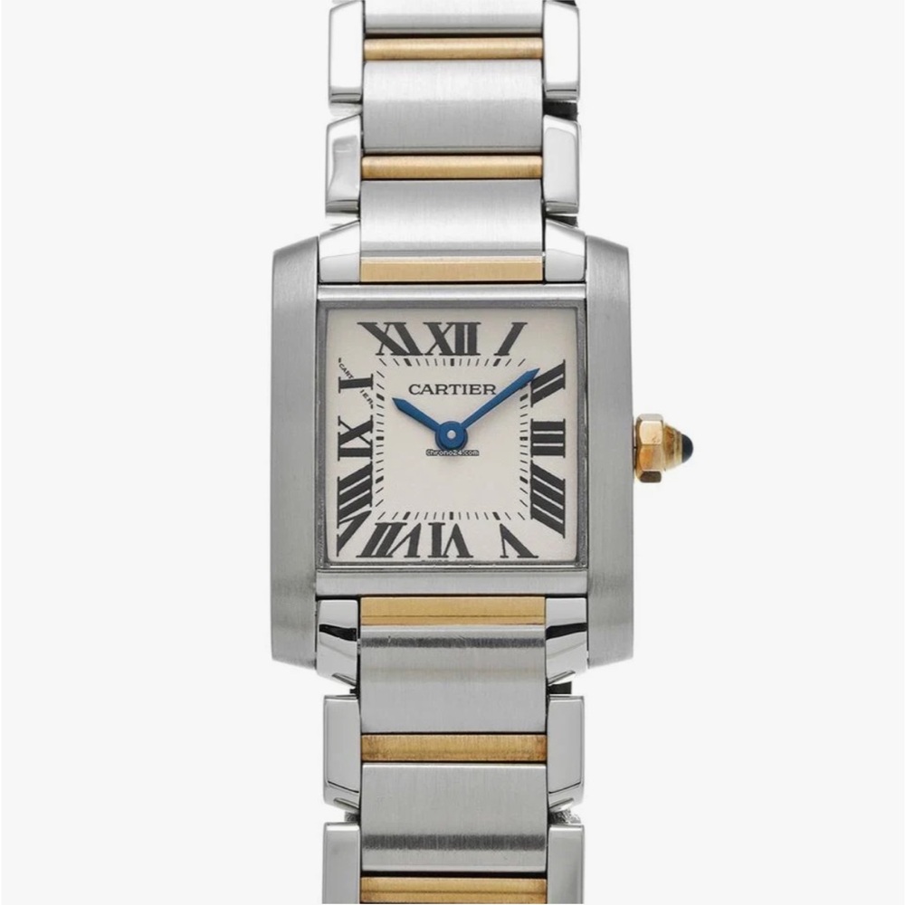 Cartier Silver and Gold Tank Francaise Watch